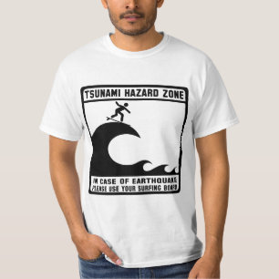 Camiseta Zona do perigo do tsunami