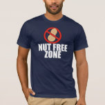 Camiseta Zona franca de Nut<br><div class="desc">Sou alérgico a loucos. Camiseta alérgica de amendoim para que todos saibam que é cuidadoso com manteiga de amendoim e loucos de árvores ao redor do seu filho. Tem uma criança com alergia a nozes? Pegue esta camisa. *As imagens utilizadas neste item são licenciadas e © GraphicsFactory.com</div>