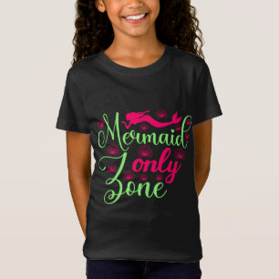 Camiseta Zona Só de Sereias em Rosa Neon e Verde Neon
