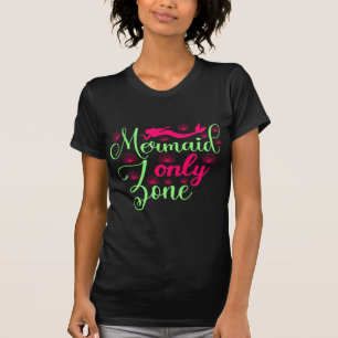 Camiseta Zona Somente Sereia de Rosa Quente e Neon Verde