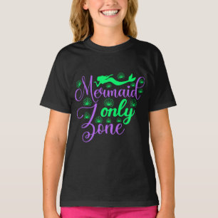 Camiseta Zona Somente Sereia em Neon Verde e Roxo