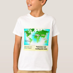 Camiseta Zonas da ciência, da geografia, dos vulcões e de