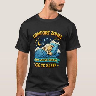 Camiseta Zonas de Conforto Onde os Sonhos Dormem Arte de Ov