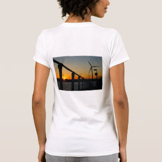 Camiseta Zonsondergang met windmolen, Rustgevend relaxt.