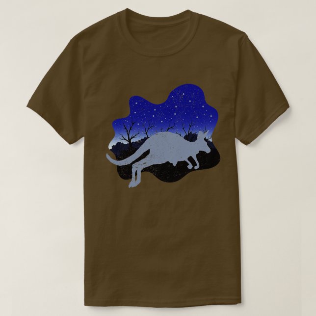 Camiseta Zoo Animal Australiano Outback Night Marsupial Kan (Frente do Design)