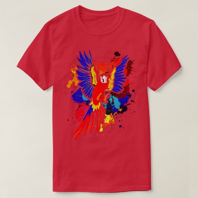 Camiseta Zoo Animal Bird Macaw Coorte (Frente do Design)