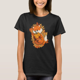 Camiseta Zoo Animal Fox Outono Caindo Folha Animais Florest