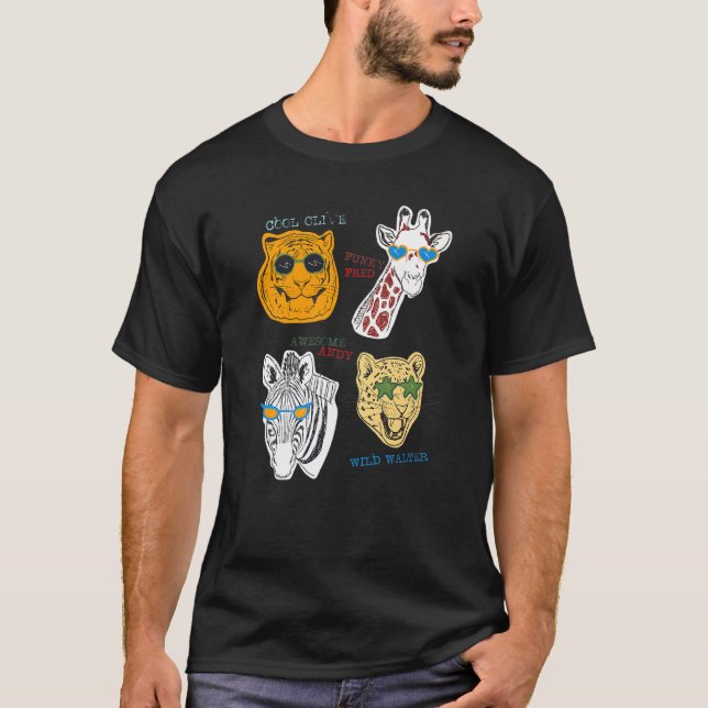 Camiseta Zoo Animal Gangue Meninos Legal Raparigas Gráficas (Frente)