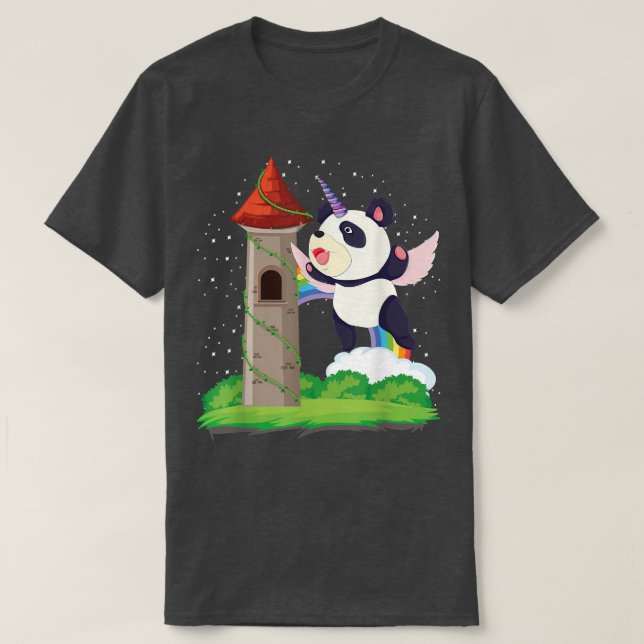Camiseta Zoo Animal Rainbow Pandacorn Magical Fairytale Uni (Frente do Design)