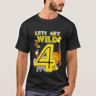 Camiseta Zoo Animal Safari, 4.o Aniversário Boys G