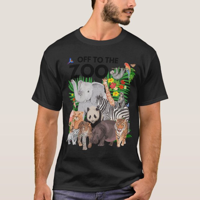 Camiseta Zoo Animal Safari Festa Um Dia No Zoo Safari Z (Frente)