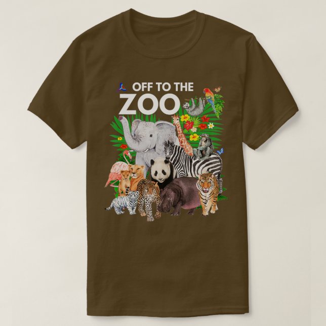 Camiseta Zoo Animal Safari Festa Um Dia No Zoo Safari Z (Frente do Design)