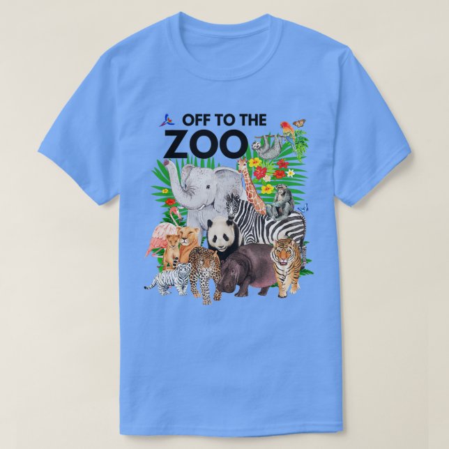 Camiseta Zoo Animal Safari Festa Um Dia No Zoo Safari Z (Frente do Design)
