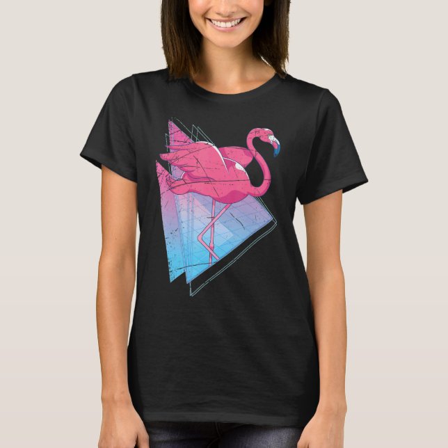 Camiseta Zoo Animal Tropical Bird 80s Vaporwave Aestético F (Frente)