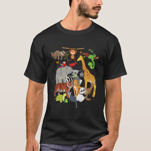 Camiseta Zoo Animals Wildlife Py Zoo Day 26 Animals (Frente)