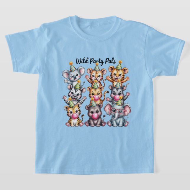 Camiseta Zoo Birthday Party Animals, Fun Party Animal Squad (Postura )
