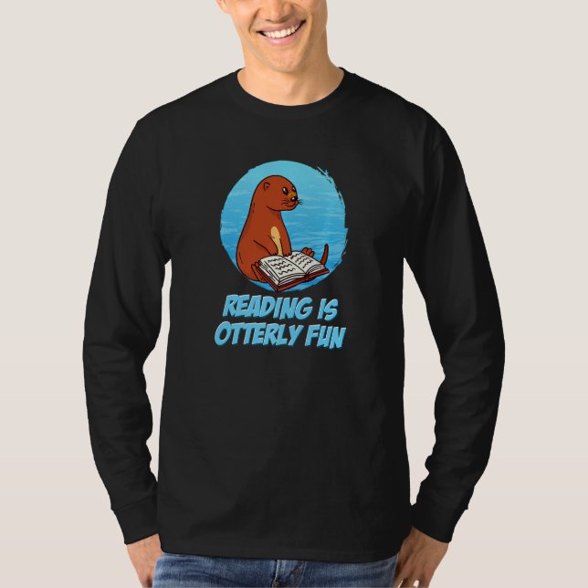Camiseta Zoo Book Animal  Bookworm  Sea Otter Reading (Frente)