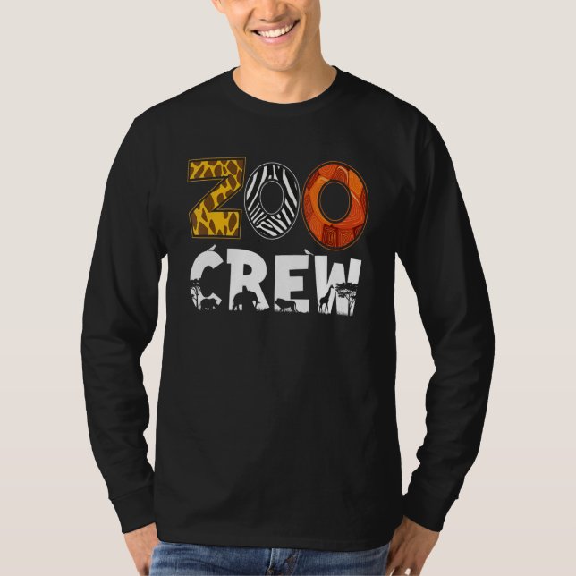 Camiseta Zoo Crew Animal Print For Zookeeper Kids Mens Wome (Frente)