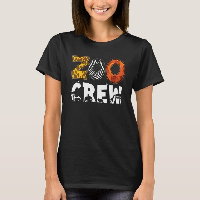 Camiseta Zoo Crew Animal Print For Zookeeper Kids Mens Wome (Frente)