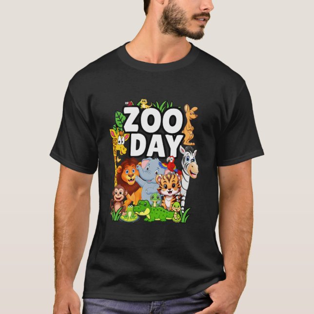 Camiseta Zoo Day Field Trip Wildlife Party Safari Animals (Frente)