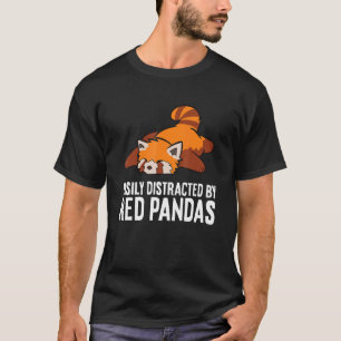 Camiseta Zoo De Panda Vermelha E Bonito, Facilmente Distraí