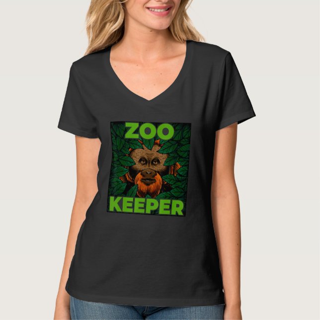 Camiseta Zoo Keeper Funny Jungle Monkey Animal Lover Men Wo (Frente)