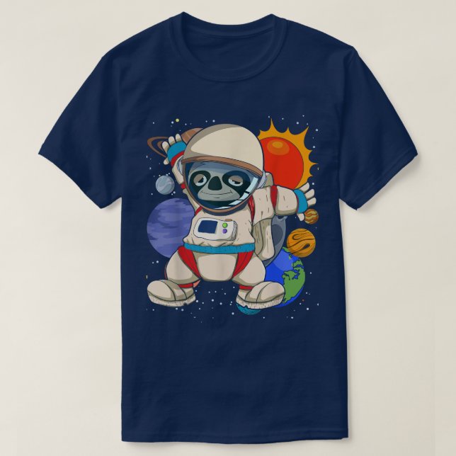 Camiseta Zoo Planeta Cientista Espacial dos Animais Largura (Frente do Design)
