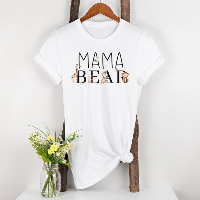 Camiseta Zoo Safari Nurserity Animal Maternity Mama Bear (Criador carregado)