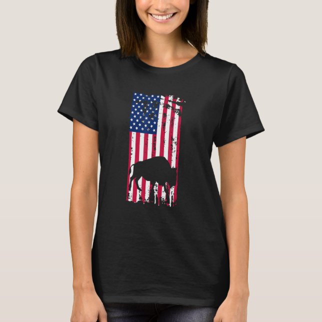 Camiseta Zoo Wildlife Animal Zookeeper USA Flag American B (Frente)