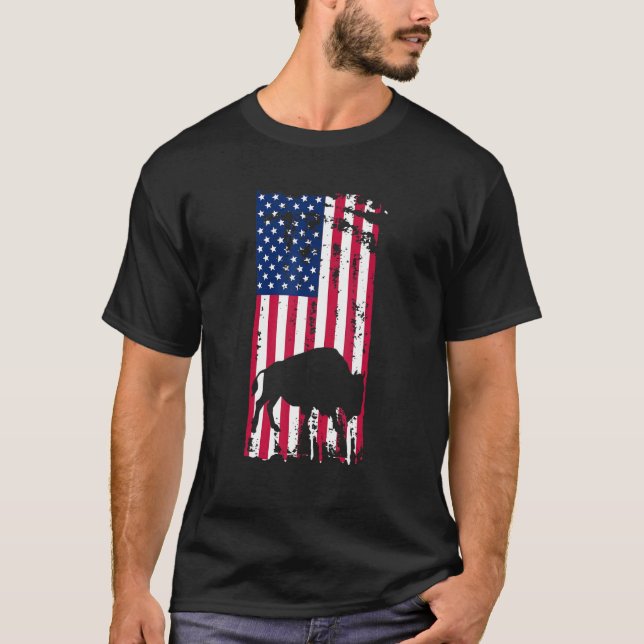 Camiseta Zoo Wildlife Animal Zookeeper USA Flag American B (Frente)
