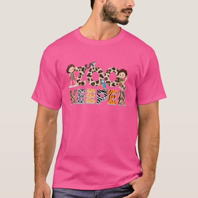 Camiseta Zookeeper African Animal Pattern Wild Impressão Sa (Frente)