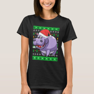 Camiseta Zookeeper Egypt Animal Hippo Ugly Christmas