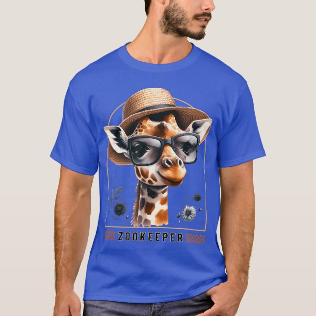 Camiseta Zookeeper Giraffe Safari Zoo Keepeer - art (Frente)