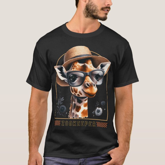 Camiseta Zookeeper Giraffe Safari Zoo Keepeer - style (Frente)