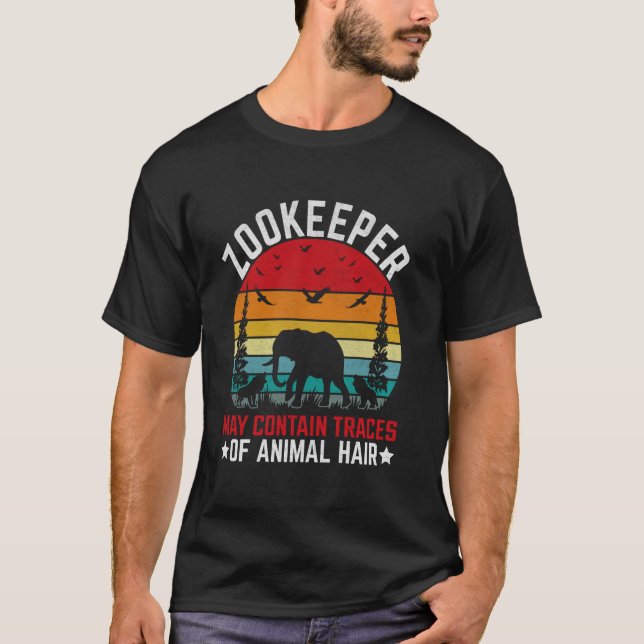 Camiseta Zookeeper Pode conter vestígios de pelos de animai (Frente)