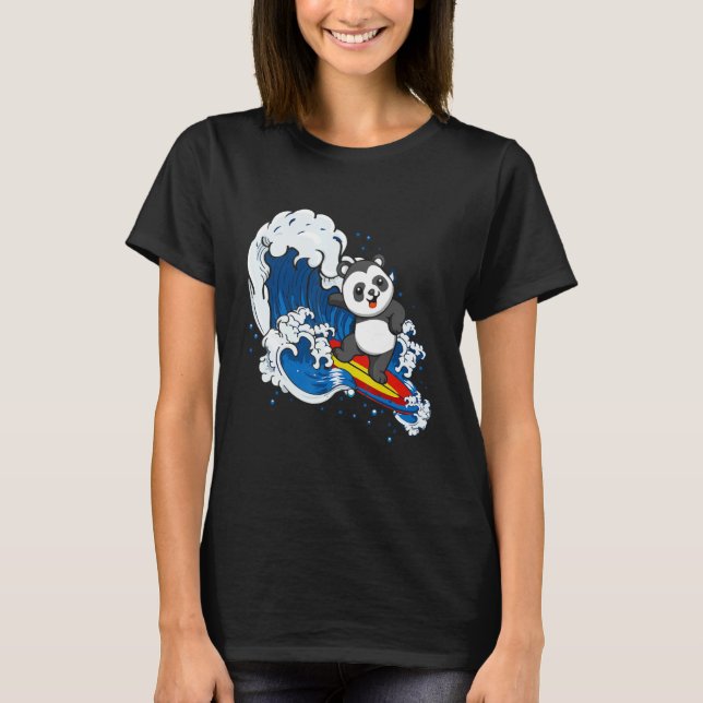 Camiseta Zookeeping Surfing Wildlife Animal Panda Bear Surf (Frente)