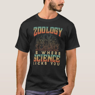 Camiseta Zoologia é Onde a Ciência Lambe Você Ciência Anima