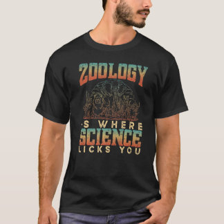 Camiseta Zoologia é Onde a Ciência Lambe Você Ciência Anima