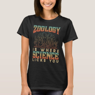 Camiseta Zoologia é Onde a Ciência Lambe Você Ciência Anima