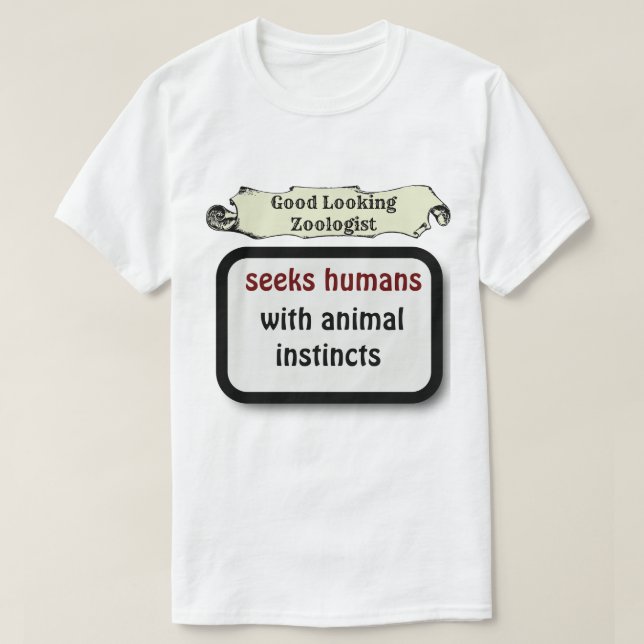 Camiseta Zoologia Engraçada Tipografia Sarcástica e Humoris (Frente do Design)