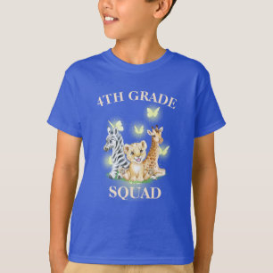 Camiseta Zoológico selvagem Neon do 4º Grau Volta à Escola