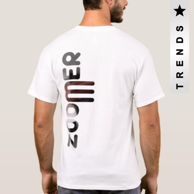 Camiseta ZOOMER Back Impressão T-Shirt Trend Abstrato Powde (Criador carregado)