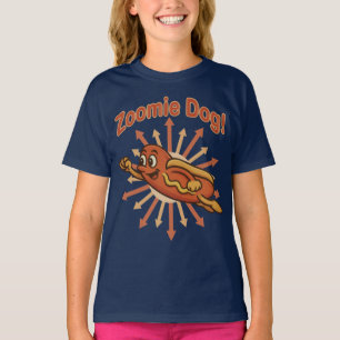 Camiseta Zoomie Cachorro Quente Voando - Retro Divertido