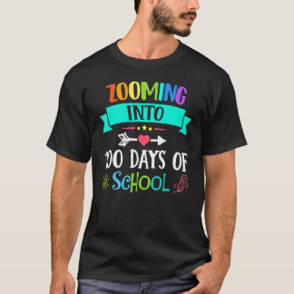 Camiseta Zooming Into 100 Days Of School Teacher Kids