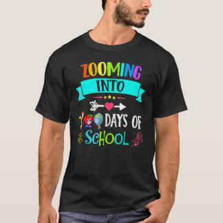 Camiseta Zooming Into 100 Days Of School Teacher Kids