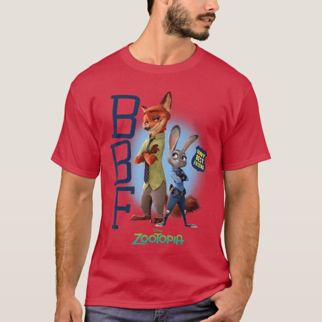 Camiseta Zootopia Judy and Nick Bunnys Best Friend BBF funn (Frente)