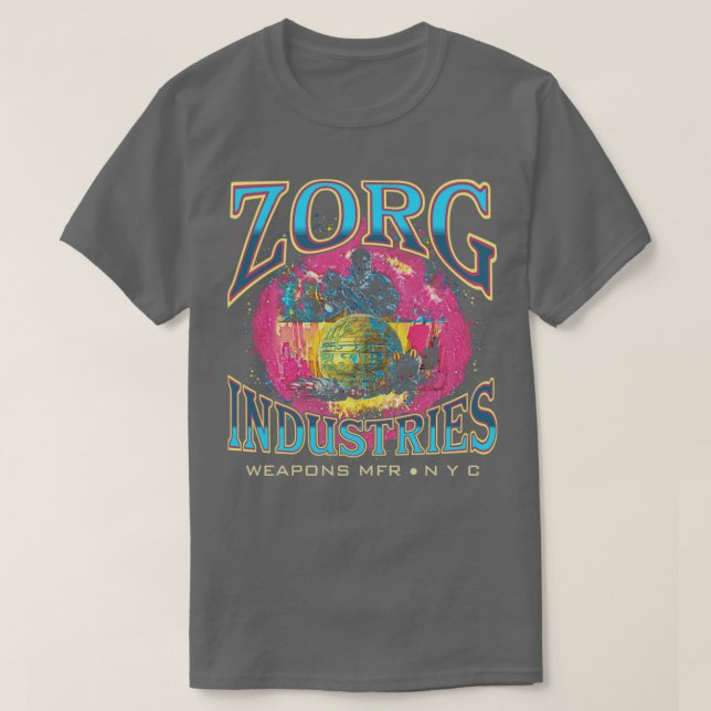 Camiseta Zorg Industries do Quinto Elemento Bruce Willi (Frente do Design)