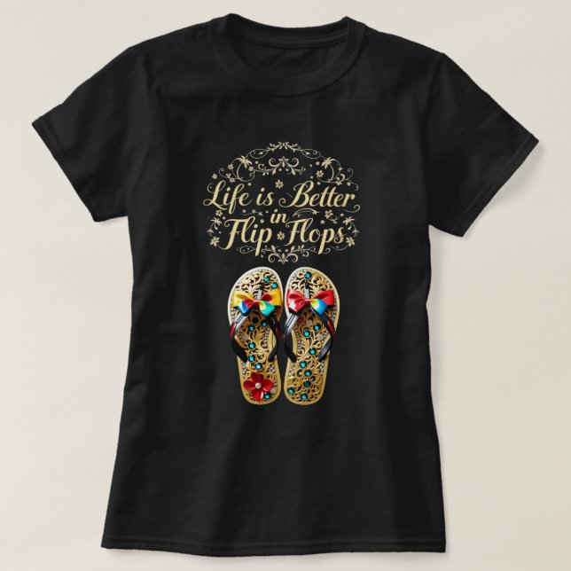 Camiseta ZOYNK Life is Better in Flip Flops 0044154 (Frente do Design)