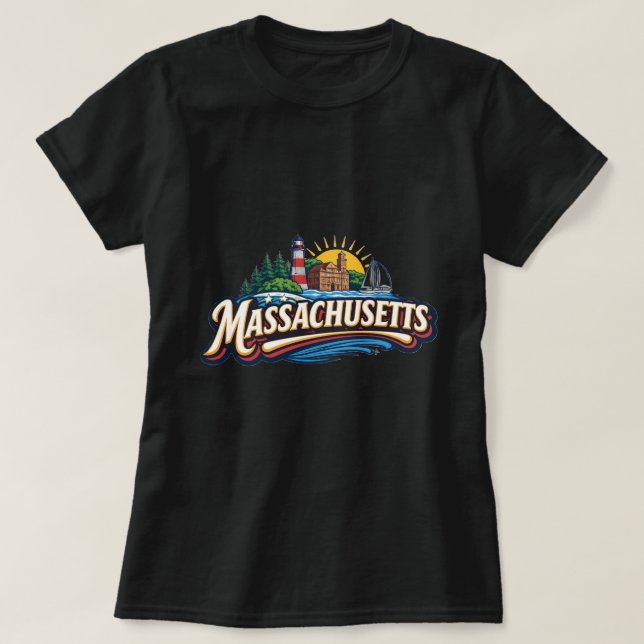 Camiseta ZOYNK T-Shirt Graphics Massachusetts 0045168 (Frente do Design)