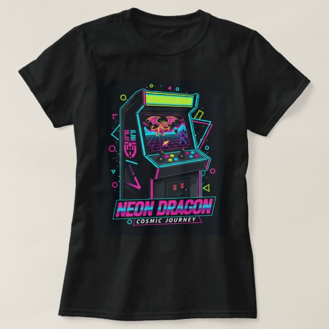 Camiseta ZOYNK T-Shirt Graphics Neon Dragon 0045231 (Frente do Design)